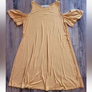 Mustard Color Cold Shoulder Dress